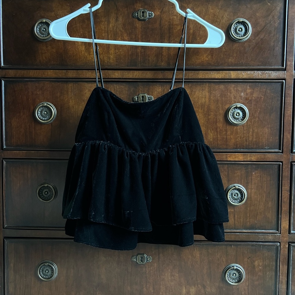 Urban Outfitters velvet peplum top